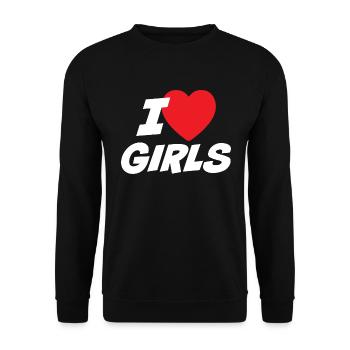 J’aime les filles - Sweat-shirt Unisexe - noir - Devant - Alina (178cm) & Michal (187cm)