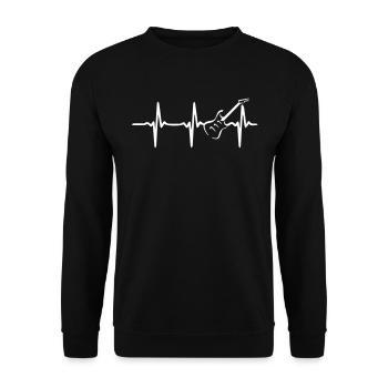 Heart Beat Guitar - Unisex Sweatshirt - black - Front - Alina (178cm) & Michal (187cm)