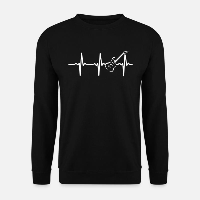 Heart Beat Guitar - Unisex Pullover - Schwarz