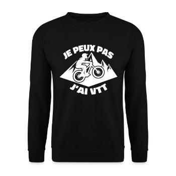 Je Peux Pas J'ai VTT - Sweat-shirt Unisexe - noir - Devant - Alina (178cm) & Michal (187cm)