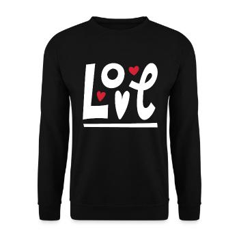 Liebe - Unisex Pullover - Schwarz - Vorne - Alina (178cm) & Michal (187cm)