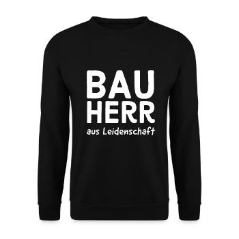 Bauherr Bauherrin Geschenk Richfest Häuselbauer - Unisex Pullover - Schwarz - Vorne - Alina (178cm) & Michal (187cm)
