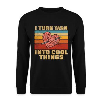 I Turn Yarn Into Cool Things Crochet Crochet - Unisex Sweatshirt - black - Front - Alina (178cm) & Michal (187cm)