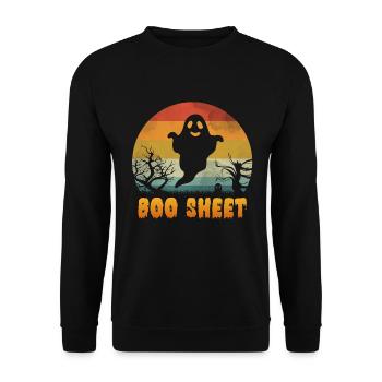 Boo Sheet Spirit et Ghost Halloween - Sweat-shirt Unisexe - noir - Devant - Alina (178cm) & Michal (187cm)