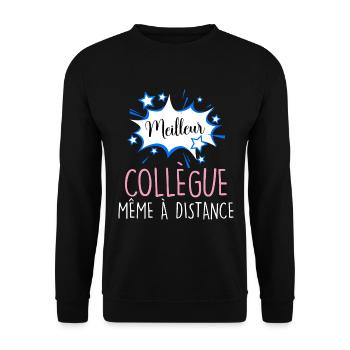 Meilleur collegue Cadeau Homme - Sweat-shirt Unisexe - noir - Devant - Alina (178cm) & Michal (187cm)