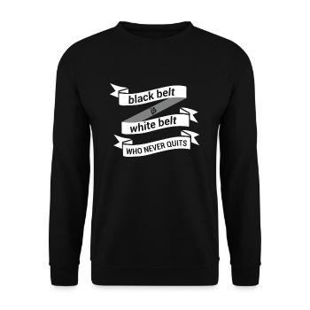 Ceinture noire et ceinture blanche - Sweat-shirt Unisexe - noir - Devant - Alina (178cm) & Michal (187cm)
