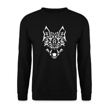 loup. Choix de couleurs. Ajoutez votre texte. *BEST-SELLER* - Sweat-shirt Unisexe - noir - Devant - Alina (178cm) & Michal (187cm)