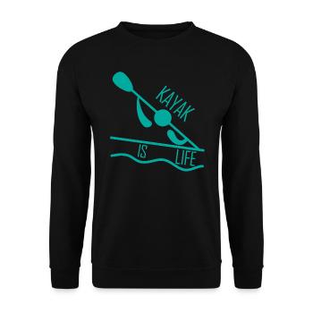 Kayak. Canoe Kayak. Love Kayaking. kayak is LIFE. - Unisex Sweatshirt - black - Front - Alina (178cm) & Michal (187cm)
