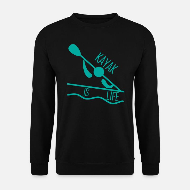 Kajak. Kanu Kajak. Ich liebe Kajakfahren. Kajak ist Leben. - Unisex Pullover - Schwarz
