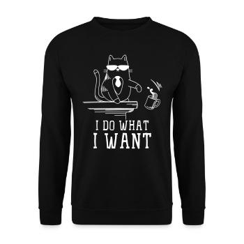 I do what i want - Unisex Sweatshirt - black - Front - Alina (178cm) & Michal (187cm)