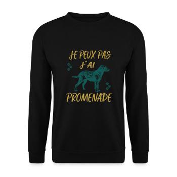 Hundeshirt • Ich gehe • Hundegeschenk - Unisex Pullover - Schwarz - Vorne - Alina (178cm) & Michal (187cm)