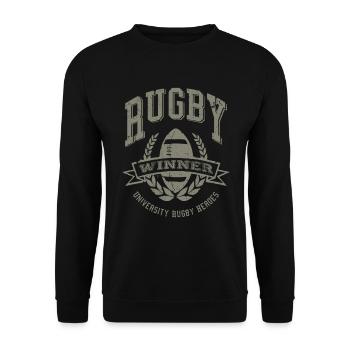 Rugby Winner - Unisex Sweatshirt - black - Front - Alina (178cm) & Michal (187cm)