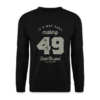 49 Years Old Birthday Gift - Unisex Sweatshirt - black - Front - Alina (178cm) & Michal (187cm)