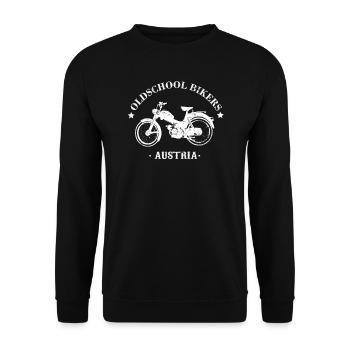 Mofa Bikers Austria - Unisex Pullover - Schwarz - Vorne - Alina (178cm) & Michal (187cm)