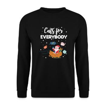 Chats de Noël - Sweat-shirt Unisexe - noir - Devant - Alina (178cm) & Michal (187cm)