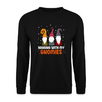 Gnome Christmas Gnome Dwarf Christmas Gift - Unisex Sweatshirt - black - Front - Alina (178cm) & Michal (187cm)