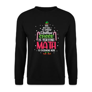 Mathe Lehrer Weihnachten Mathelehrer Geschenk - Unisex Pullover - Schwarz - Vorne - Alina (178cm) & Michal (187cm)