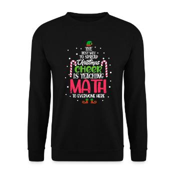 Mathe Lehrer Weihnachten - Unisex Pullover - Schwarz - Vorne - Alina (178cm) & Michal (187cm)
