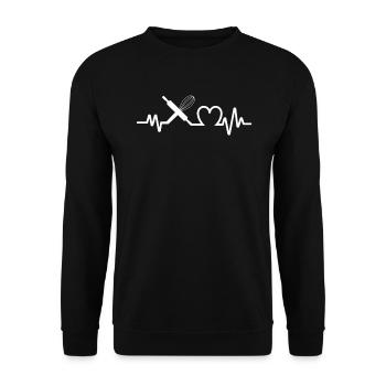 Baking baker baker heartbeat gift - Sweat-shirt Unisexe - noir - Devant - Alina (178cm) & Michal (187cm)