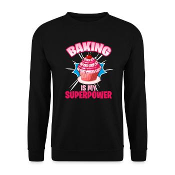 Backen Bäckerin Kuchen Gebäck Cupcake Geschenk - Unisex Pullover - Schwarz - Vorne - Alina (178cm) & Michal (187cm)