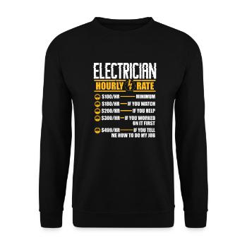 Electrician Electricity Electrics Electronics Gift - Unisex Sweatshirt - black - Front - Alina (178cm) & Michal (187cm)