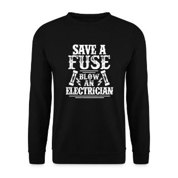 Electrician Electricity Electrics Electronics Gift - Unisex Sweatshirt - black - Front - Alina (178cm) & Michal (187cm)