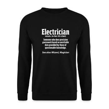 Electrician electricity electronics electrical gift - Unisex Sweatshirt - black - Front - Alina (178cm) & Michal (187cm)