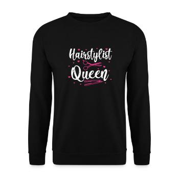 hair stylist - Unisex Sweatshirt - black - Front - Alina (178cm) & Michal (187cm)