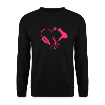 hair stylist - Unisex Sweatshirt - black - Front - Alina (178cm) & Michal (187cm)