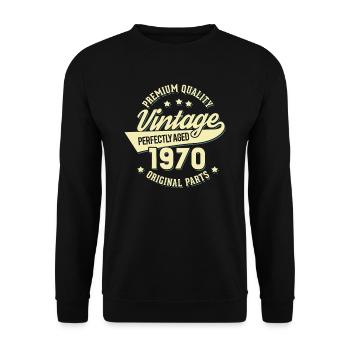 Millésime 1970 - Sweat-shirt Unisexe - noir - Devant - Alina (178cm) & Michal (187cm)