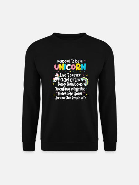 Licorne licorne cheval licornes cadeau de conte de fées - Sweat-shirt Unisexe - noir