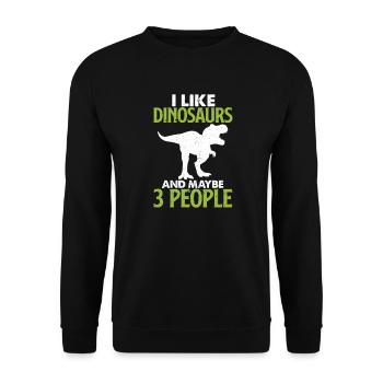 Dinosaur Dino Trex Primeval Children's Gift - Unisex Sweatshirt - black - Front - Alina (178cm) & Michal (187cm)