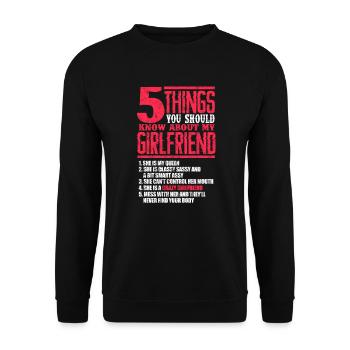 girlfriend - Unisex Sweatshirt - black - Front - Alina (178cm) & Michal (187cm)