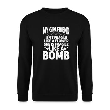 Paare Freundin Beziehung Partnerin Freund - Unisex Pullover - Schwarz - Vorne - Alina (178cm) & Michal (187cm)