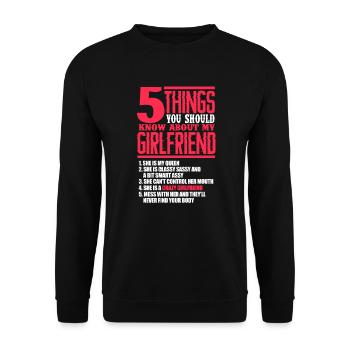 Cadeau de Saint Valentin copain copain partenaire - Sweat-shirt Unisexe - noir - Devant - Alina (178cm) & Michal (187cm)