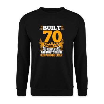70th Birthday - Unisex Sweatshirt - black - Front - Alina (178cm) & Michal (187cm)