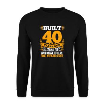 40e anniversaire 40 ans 1980 bday cadeau - Sweat-shirt Unisexe - noir - Devant - Alina (178cm) & Michal (187cm)