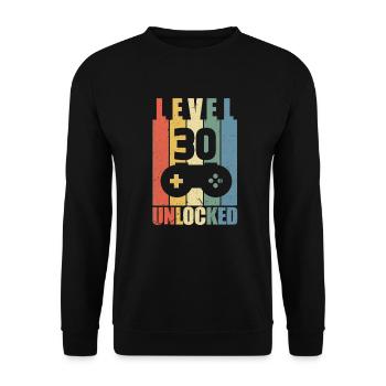 Level 30 - Unisex Pullover - Schwarz - Vorne - Alina (178cm) & Michal (187cm)