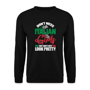 Italian - Unisex Sweatshirt - black - Front - Alina (178cm) & Michal (187cm)