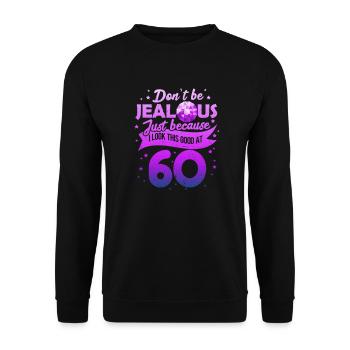 60th Birthday - Unisex Sweatshirt - black - Front - Alina (178cm) & Michal (187cm)