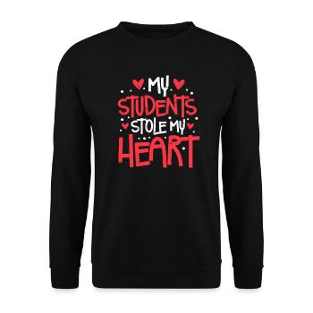 Prof - Sweat-shirt Unisexe - noir - Devant - Alina (178cm) & Michal (187cm)