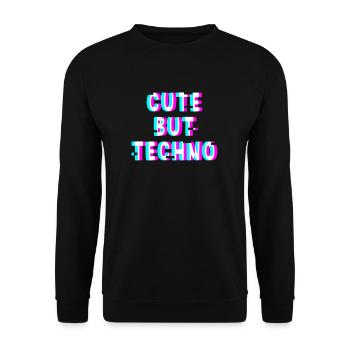 Techno - Unisex Pullover - Schwarz - Vorne - Alina (178cm) & Michal (187cm)