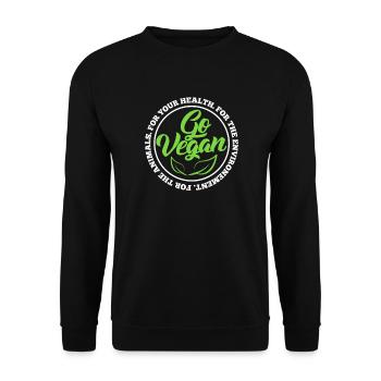 Cadeau végétalien végétalien pour le bien-être des animaux - Sweat-shirt Unisexe - noir - Devant - Alina (178cm) & Michal (187cm)