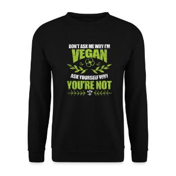 Vegan Vegan Vegan Vegetarian Veggie Gift - Sweat-shirt Unisexe - noir - Devant - Alina (178cm) & Michal (187cm)
