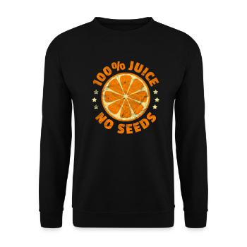 Orange Juice Orange Vegan Vegetarian Gift - Unisex Sweatshirt - black - Front - Alina (178cm) & Michal (187cm)