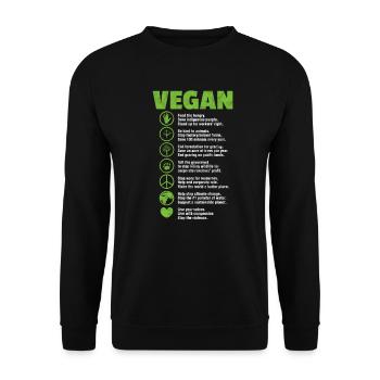 Vegan Vegan Veganism Vegan Gift - Unisex Sweatshirt - black - Front - Alina (178cm) & Michal (187cm)