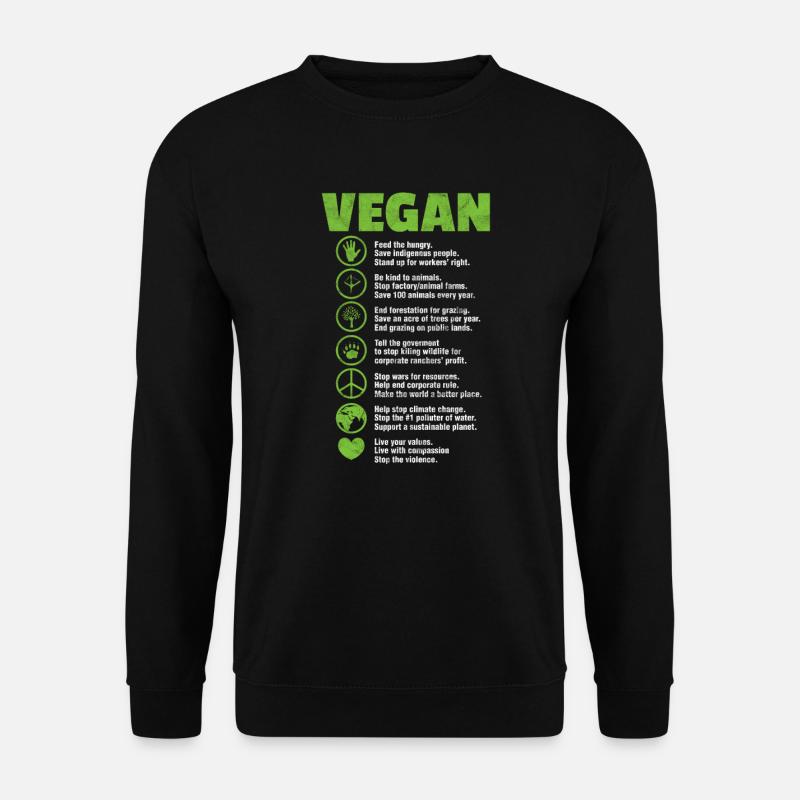 Veganer Vegan Veganismus Veganerin Geschenk - Unisex Pullover - Schwarz