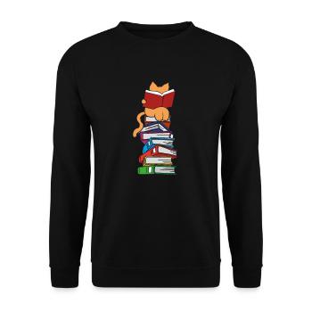 Reading cats book hangover bookworm books gift - Unisex Sweatshirt - black - Front - Alina (178cm) & Michal (187cm)