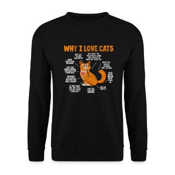 Chat chats gueule de bois chat chat amoureux cadeau - Sweat-shirt Unisexe - noir - Devant - Alina (178cm) & Michal (187cm)