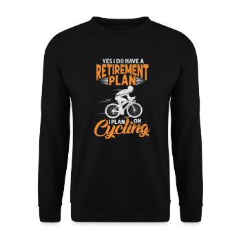 Racing bike retirees bike grandpa retirement pension gift - Unisex Sweatshirt - black - Front - Alina (178cm) & Michal (187cm)